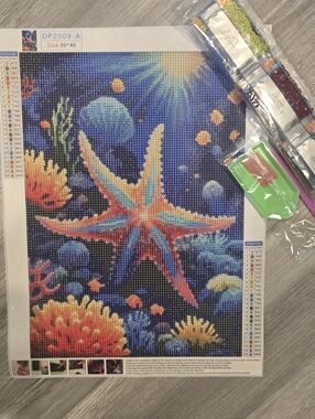 Starfish 30x40 ROUND diamond Painting Kit NEW